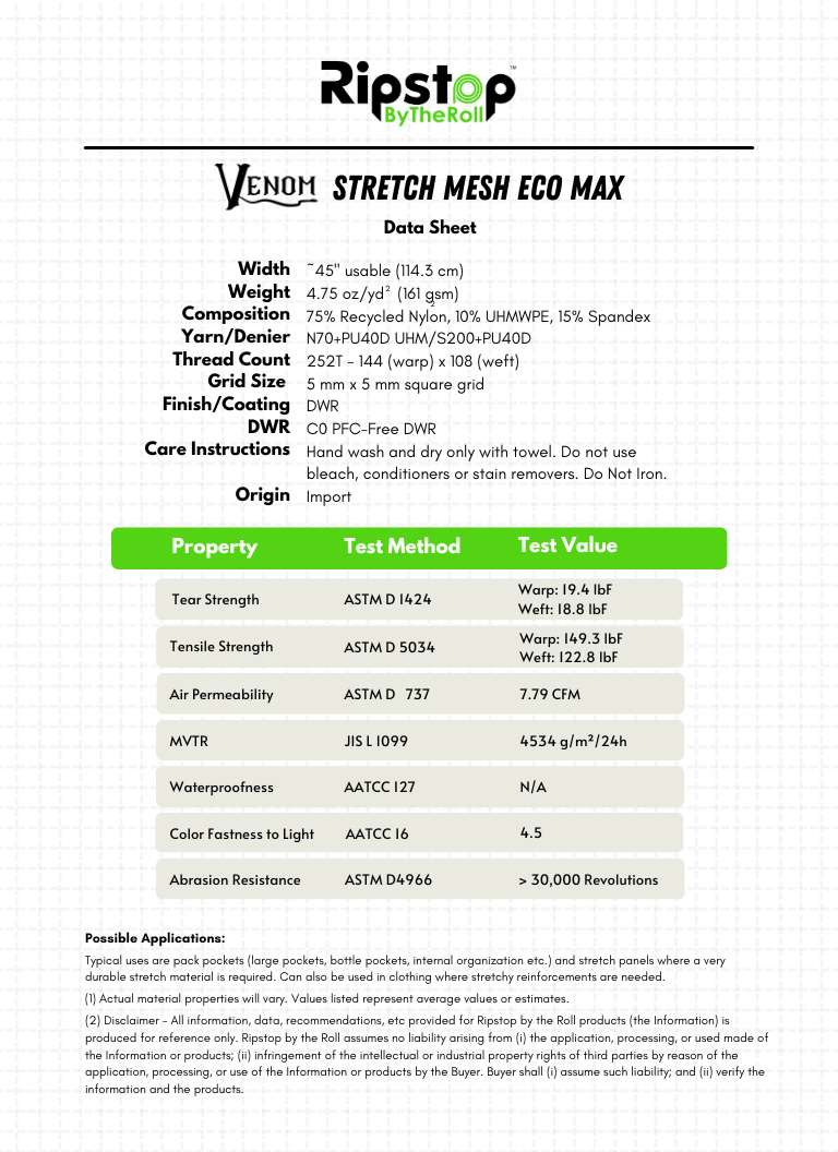 Venom™ Stretch Mesh ECO MAX - Full Roll