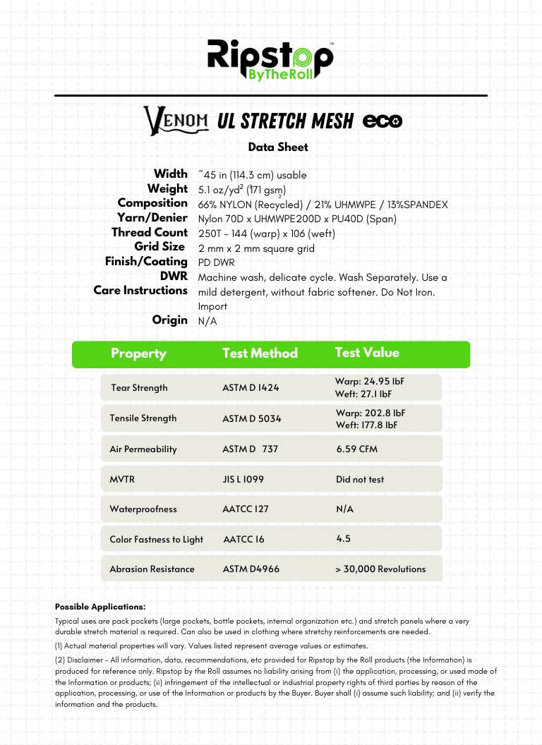Venom™ UL Stretch Mesh ECO - Full Roll