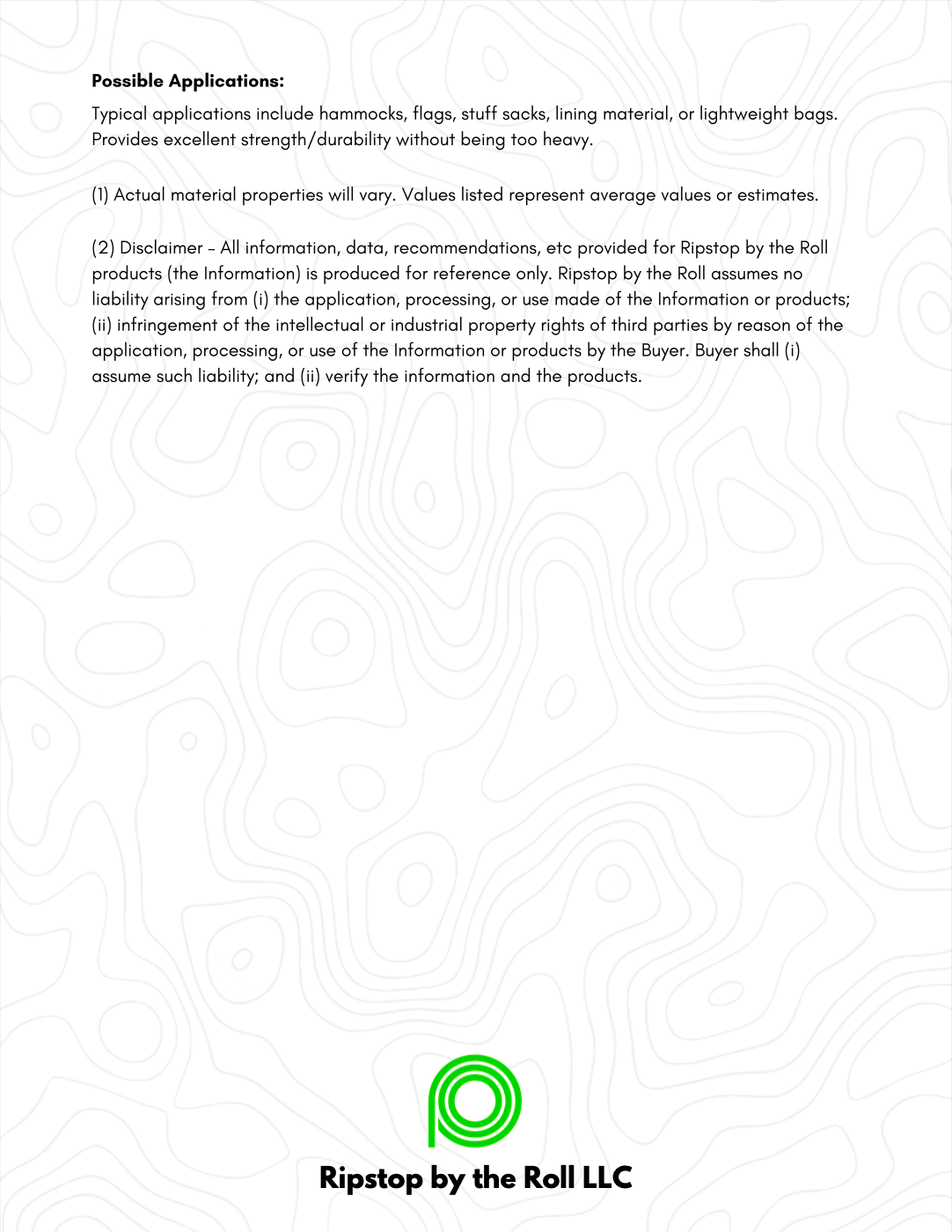 1.9 oz Ripstop Nylon - Full Roll