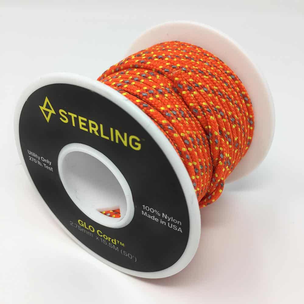 Sterling Rope 2.75 mm GloCord (50'), Orange