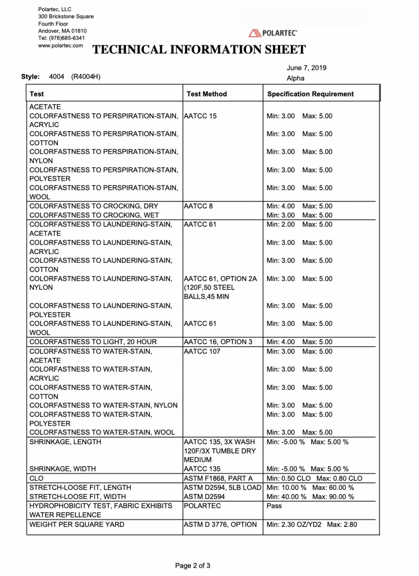 Polartec® Alpha Direct 4004