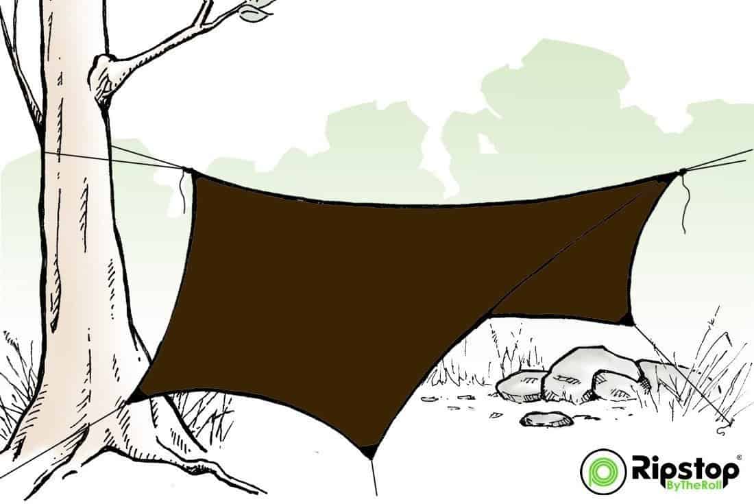 Pre-Cut HEX12 Tarp Kit, Dark Brown