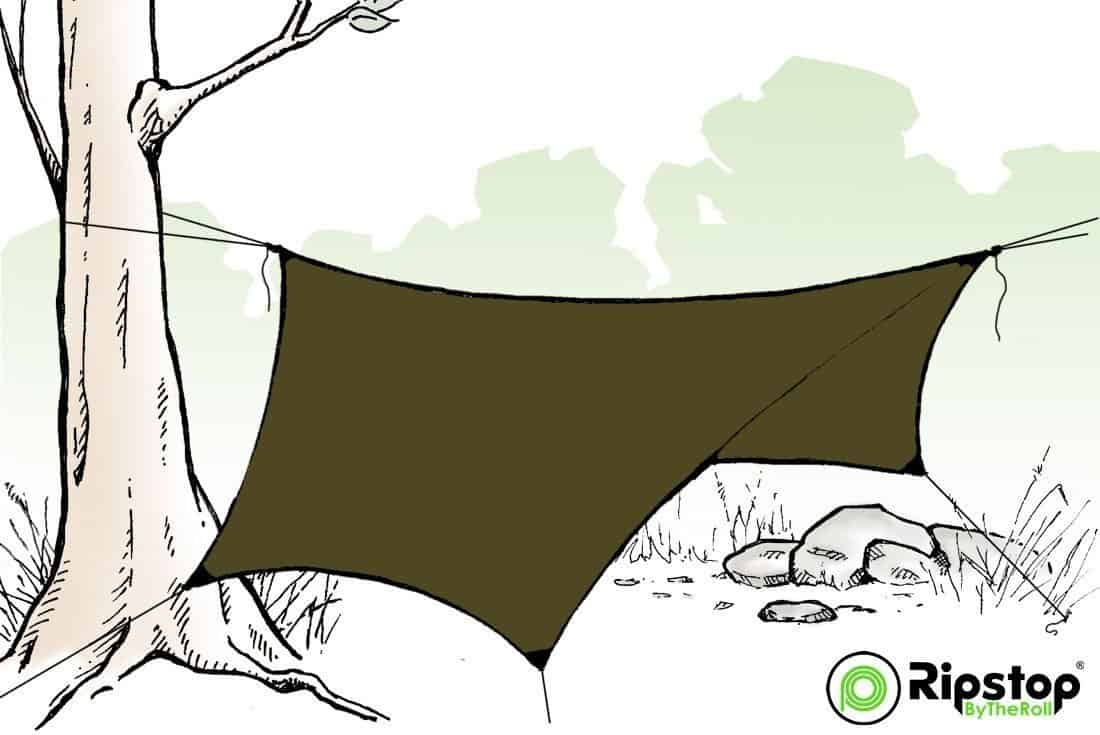 Pre-Cut HEX12 Tarp Kit, Dark Olive