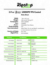 3.9 oz Venom™ UHMWPE TPU Coated