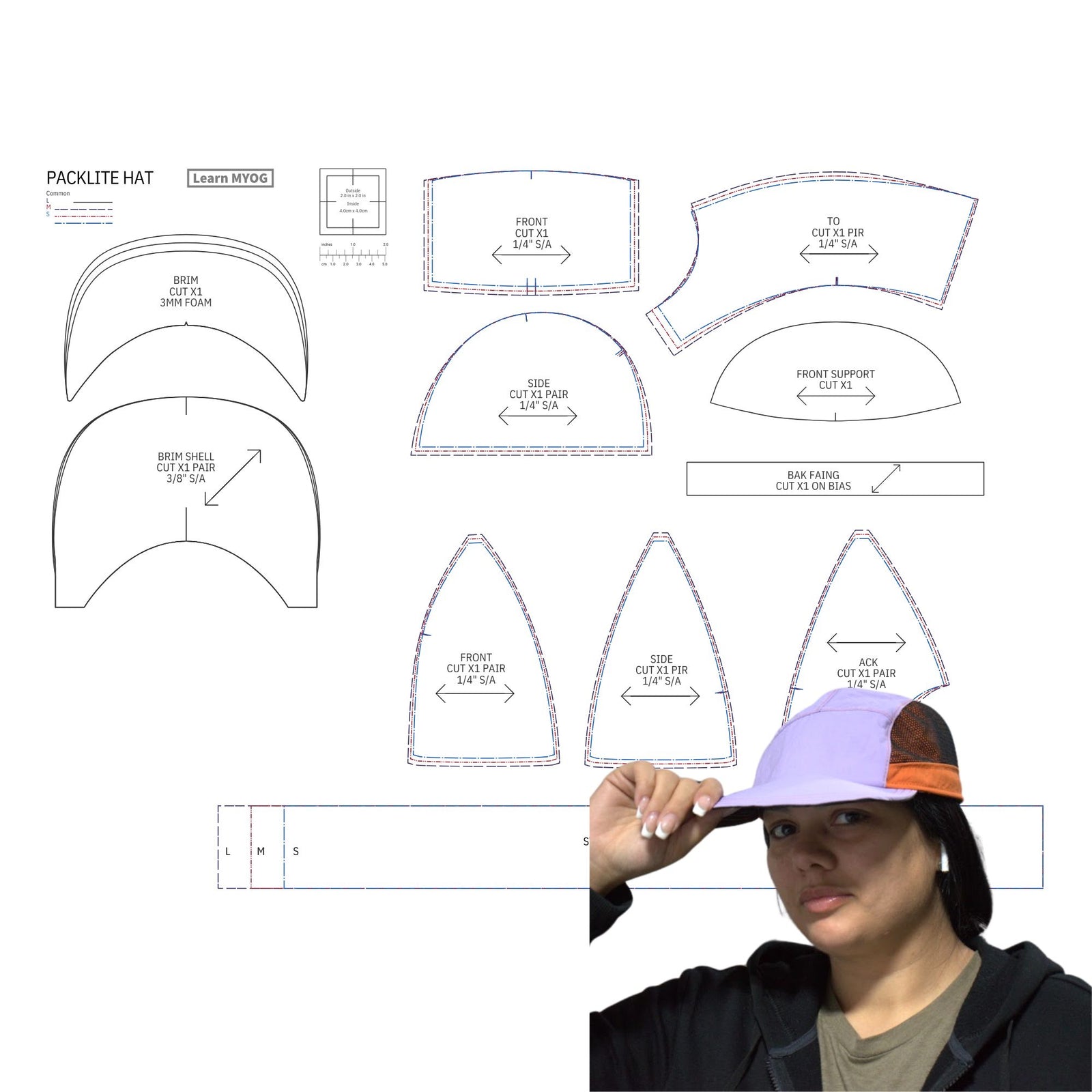 Packlite Hat Pattern - LearnMYOG