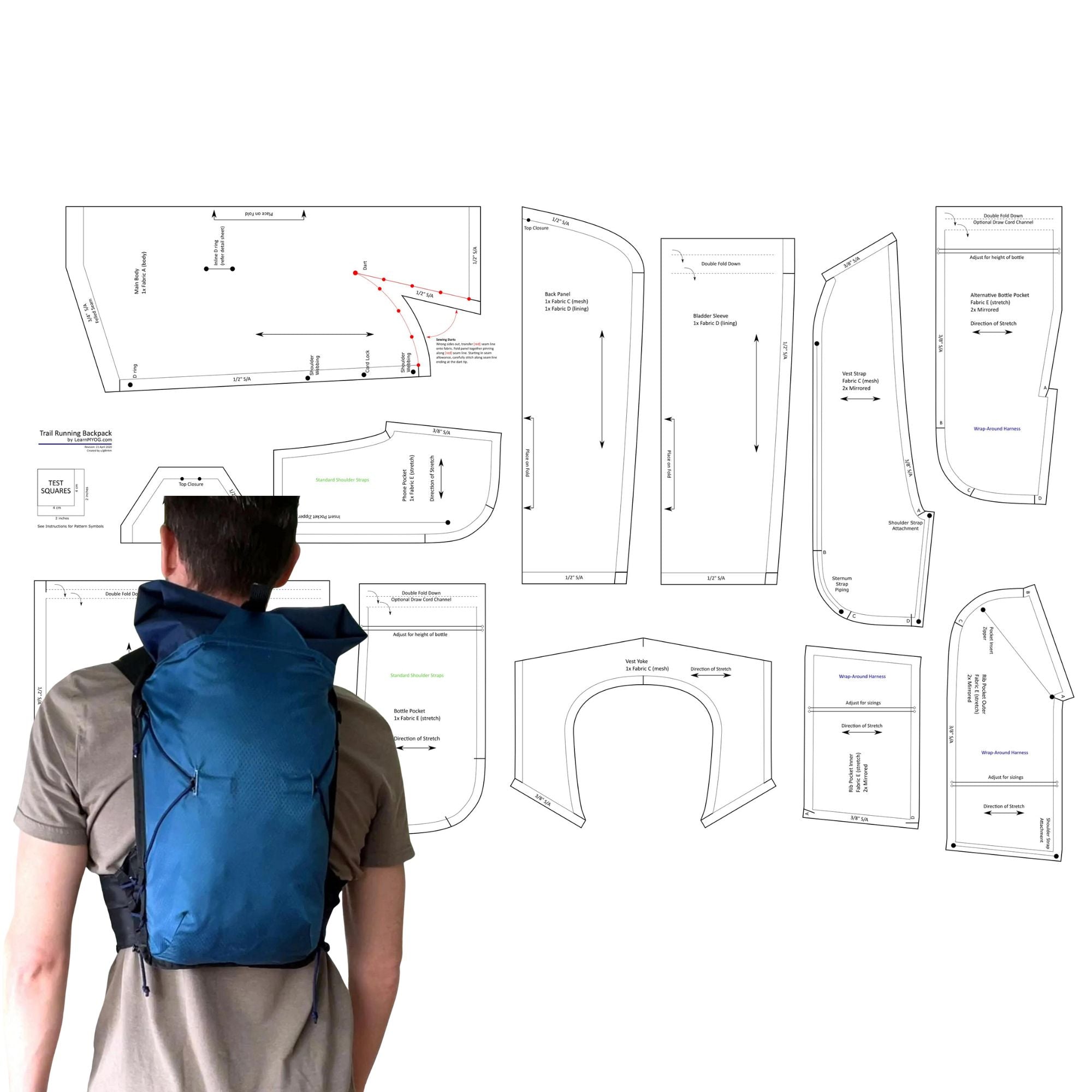 Trail Running Backpack Template/Pattern | DIY, MYOG - Ripstop by the Roll trail-running-backpack-template-pattern-diy-myog-ripstop-by-the-roll