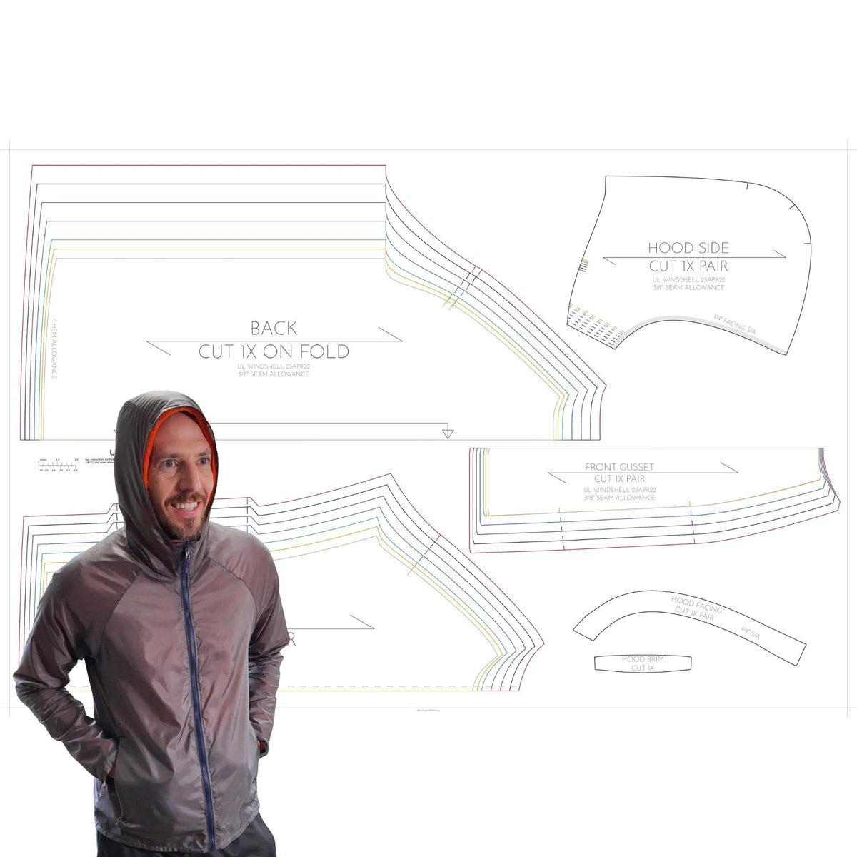 Windshell Pattern UL Windshell Pattern Template/Pattern | DIY, MYOG - Ripstop by the Roll