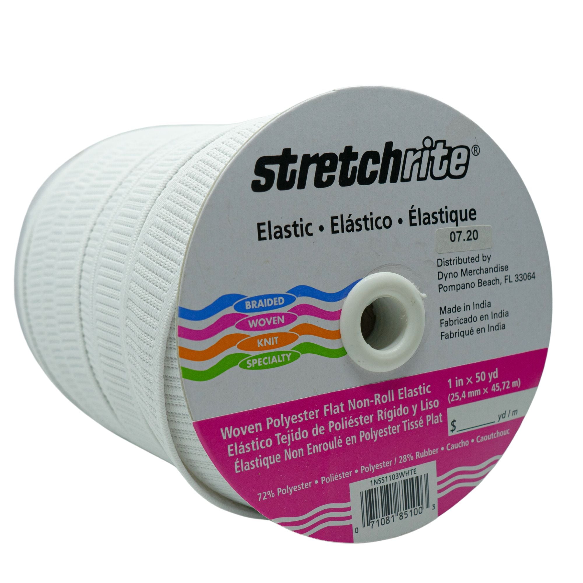 1/4 Sewing Elastic : Braided High Quality Non-Roll Chlorine