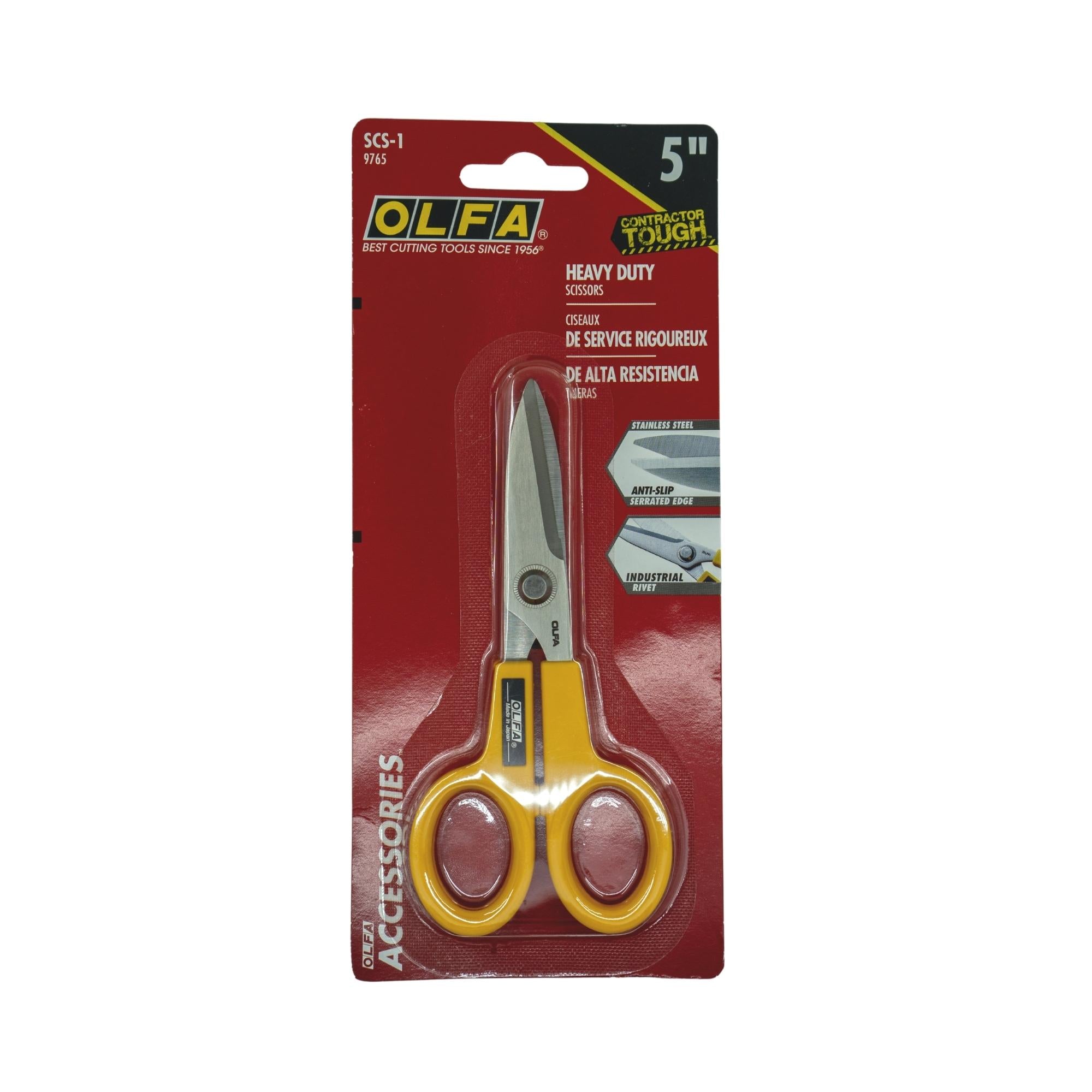 OLFA 5'' Stainless Steel Scissors Serrated Edge