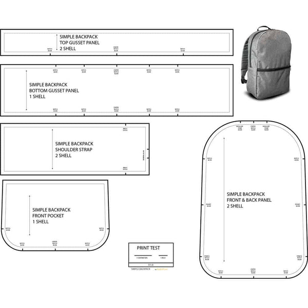 Simple Series Backpack Template Pattern DIY MYOG Ripstop by the Roll