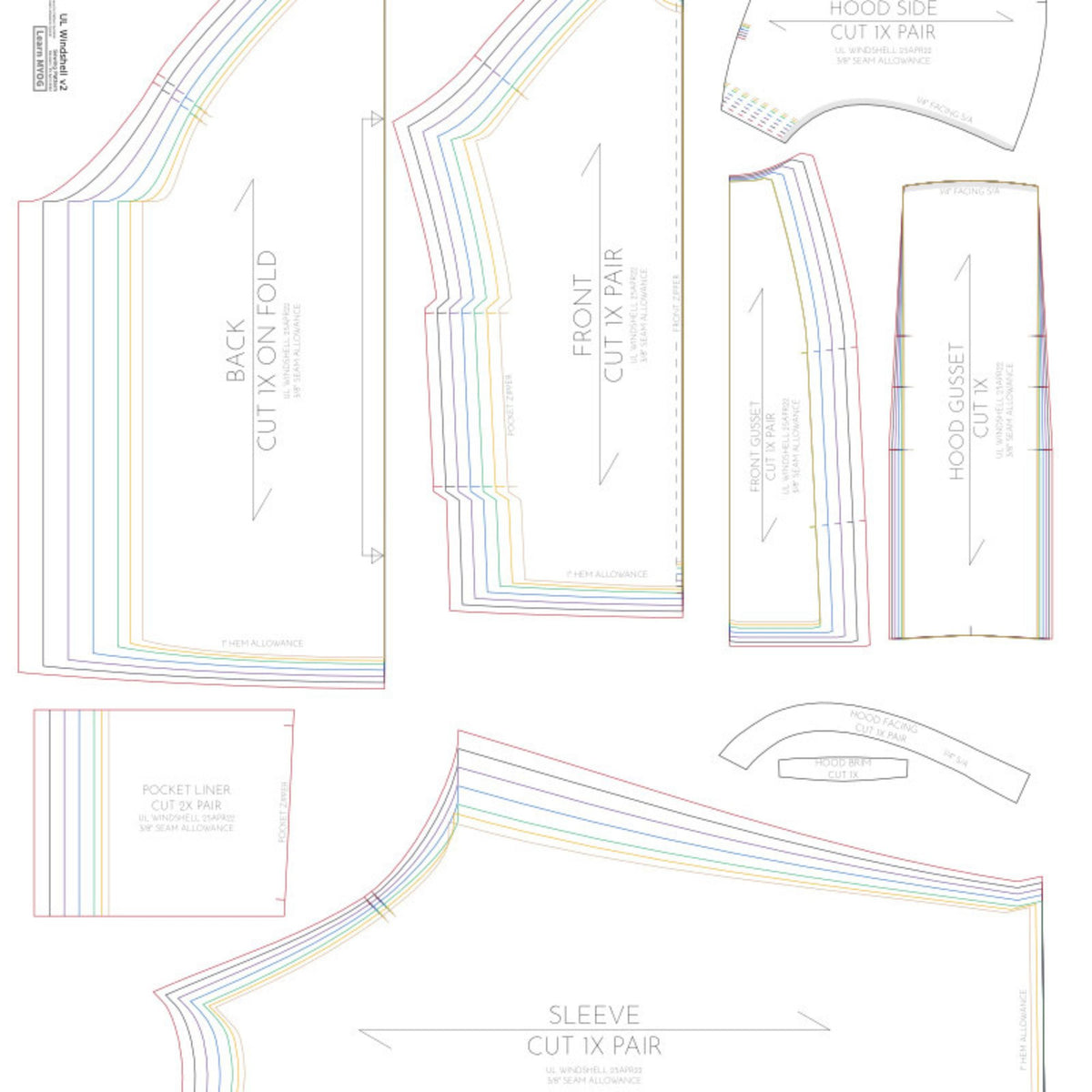 Windshell Pattern UL Windshell Pattern | Full-Size, DIY Pattern - Ripstop by the Roll